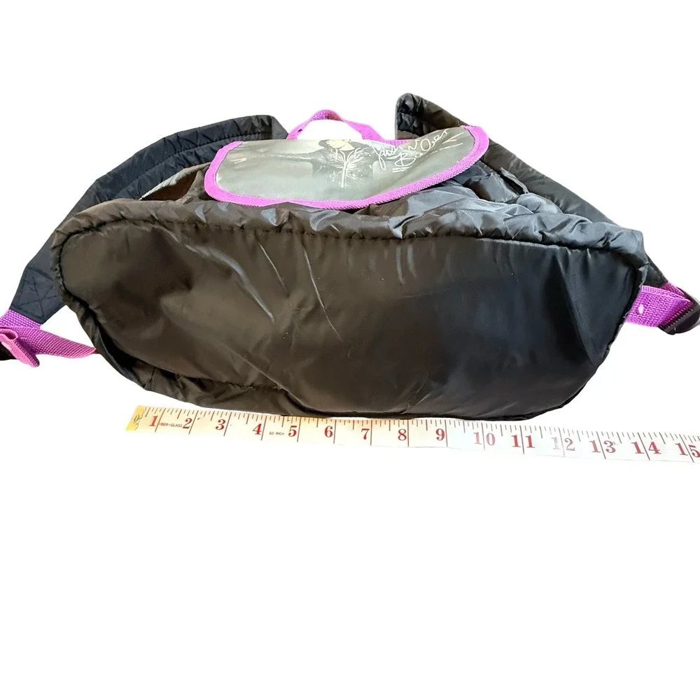 Justin Bieber 2011 Tour Merchandise Backpack Black Purple Puffer Bag Y2K RARE
